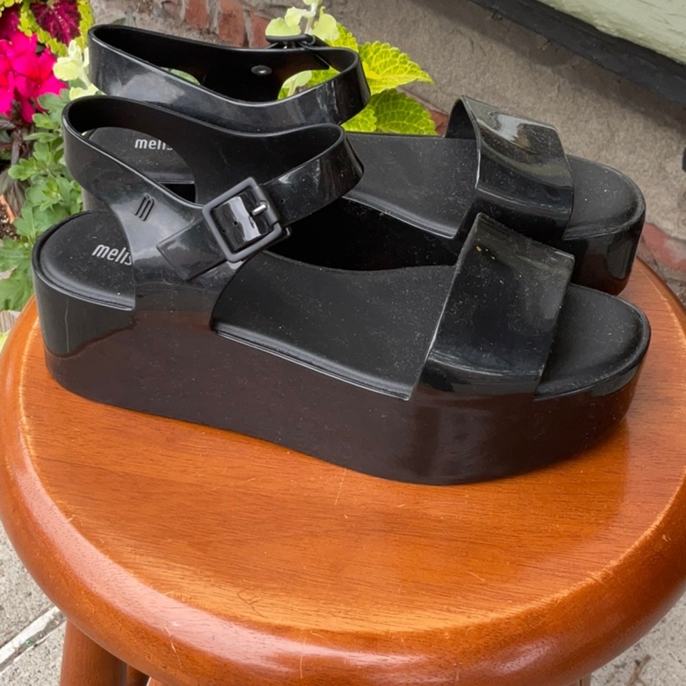 Melissa Women's Glossy Black Sandals - Picture 2 of 6